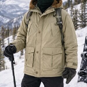 Canyon Guide‎ Outfitters Expedition Supply Parka Mens XL Khaki Faux Shearling